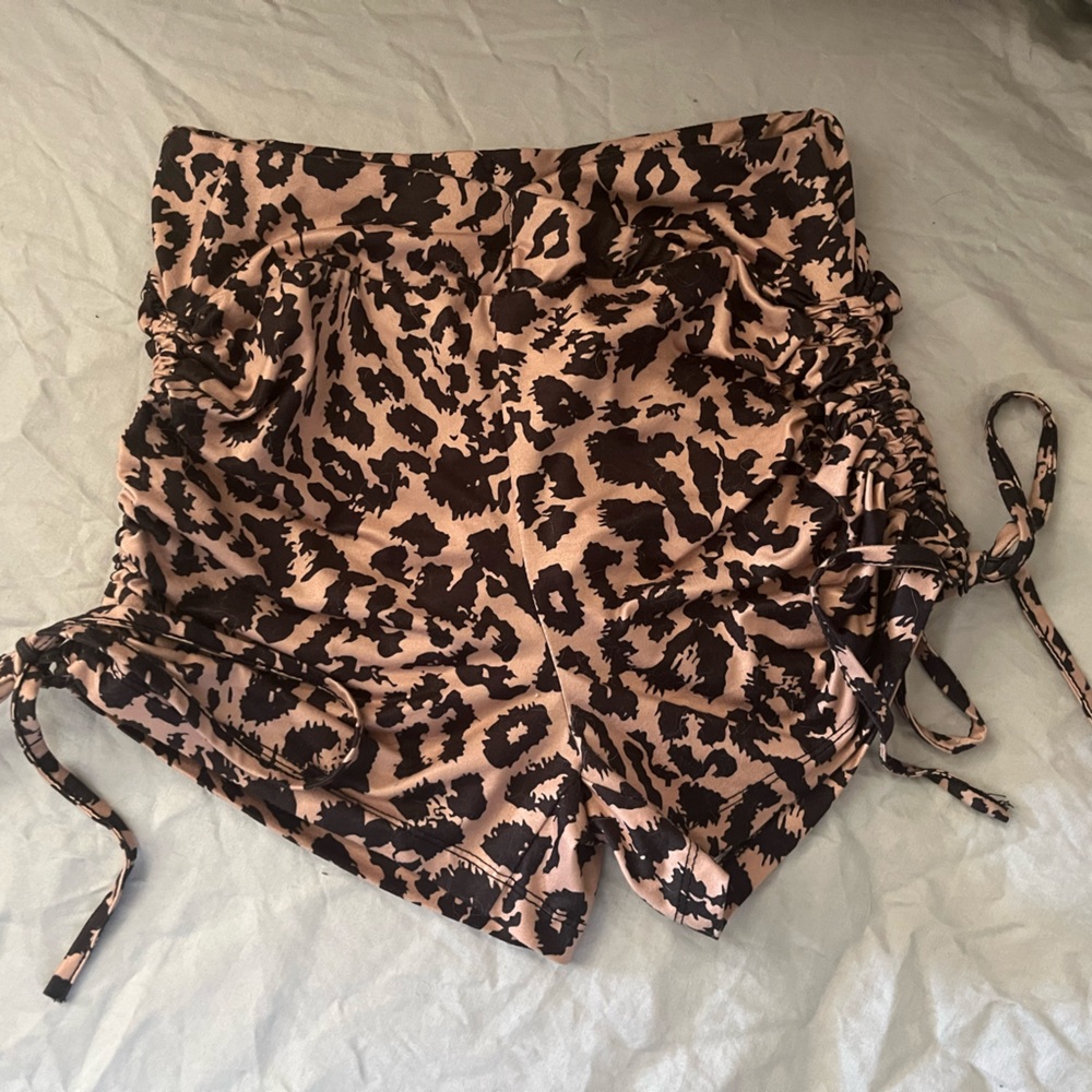 High Waisted Cheetah Print Workout Shorts
